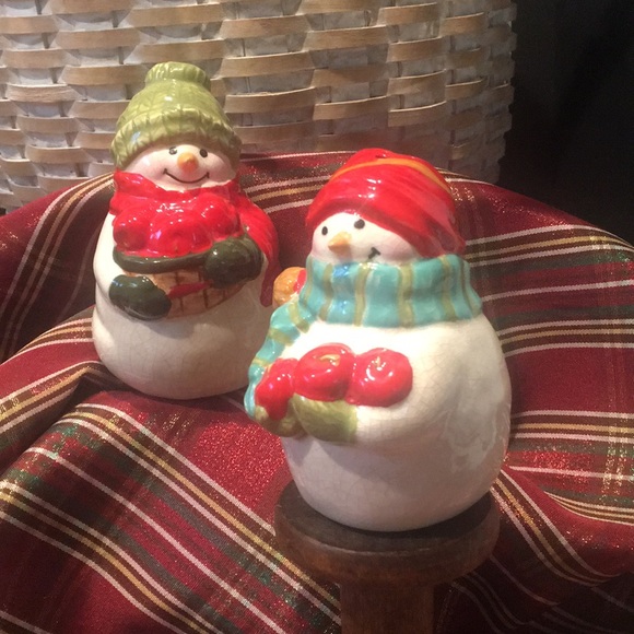 Other - Vintage Christmas snowman ceramic salt and peppers